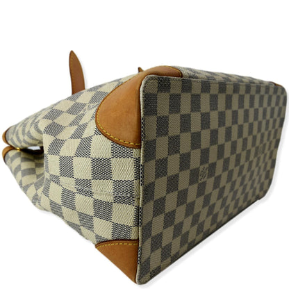 LOUIS VUITTON Hampstead MM Damier Azur Shoulder Bag White