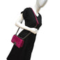 CHANEL Small Boy CC Chain Velvet Shoulder Bag Fuchsia