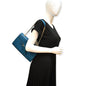 GUCCI Emily Medium GG Guccissima Leather Chain Shoulder Bag Teal