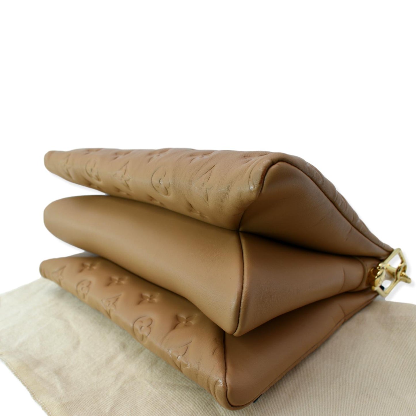 LOUIS VUITTON Coussin PM Monogram Embossed Shoulder Bag Camel