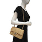 CHANEL Classic Double Flap Medium Leather Shoulder Bag Camel Beige