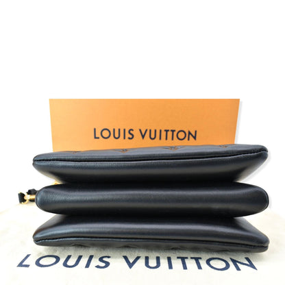 LOUIS VUITTON Coussin BB Monogram Embossed Leather Shoulder Bag Black