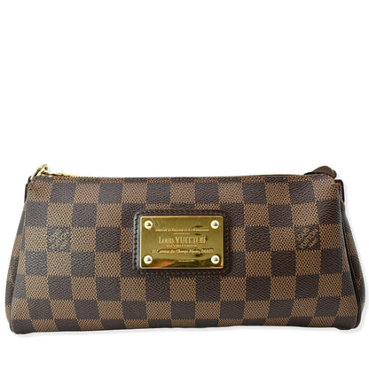 LOUIS VUITTON Eva Pochette Damier Ebene Clutch Crossbody Bag Brown
