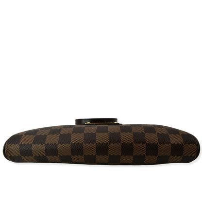 LOUIS VUITTON Eva Pochette Damier Ebene Clutch Crossbody Bag Brown