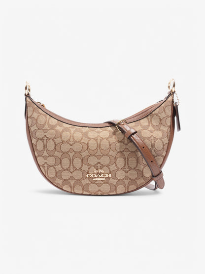Coach Aria Shoulder Bag Beige  / Brown Canvas