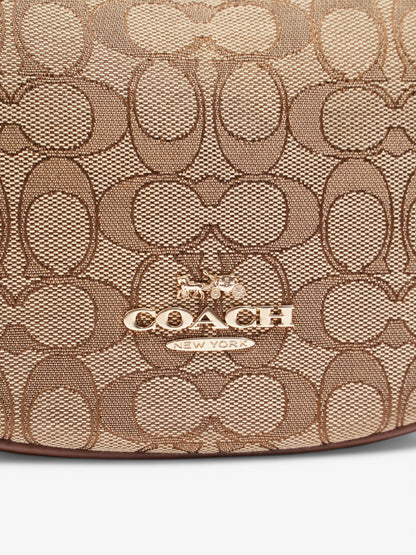 Coach Aria Shoulder Bag Beige  / Brown Canvas