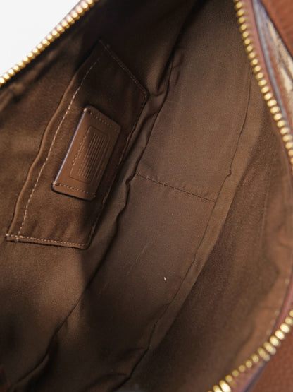Coach Aria Shoulder Bag Beige  / Brown Canvas