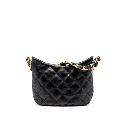 Chanel 22k Hobo Shoulder Bag Lambskin Black  (Microchip)