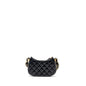 Chanel 23k Small Hobo Shoulder Bag Calfskin Black  (microchip)