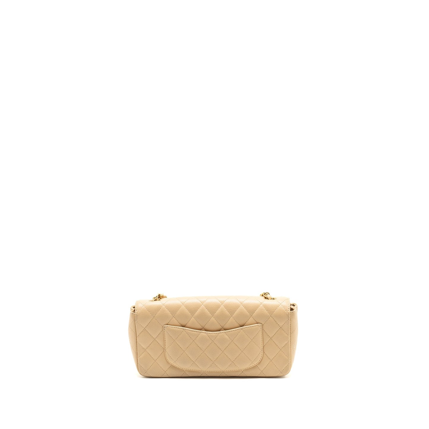 Chanel East-West Flap Shoulder Bag Caviar Beige