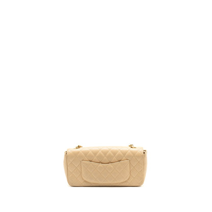 Chanel East-West Flap Shoulder Bag Caviar Beige