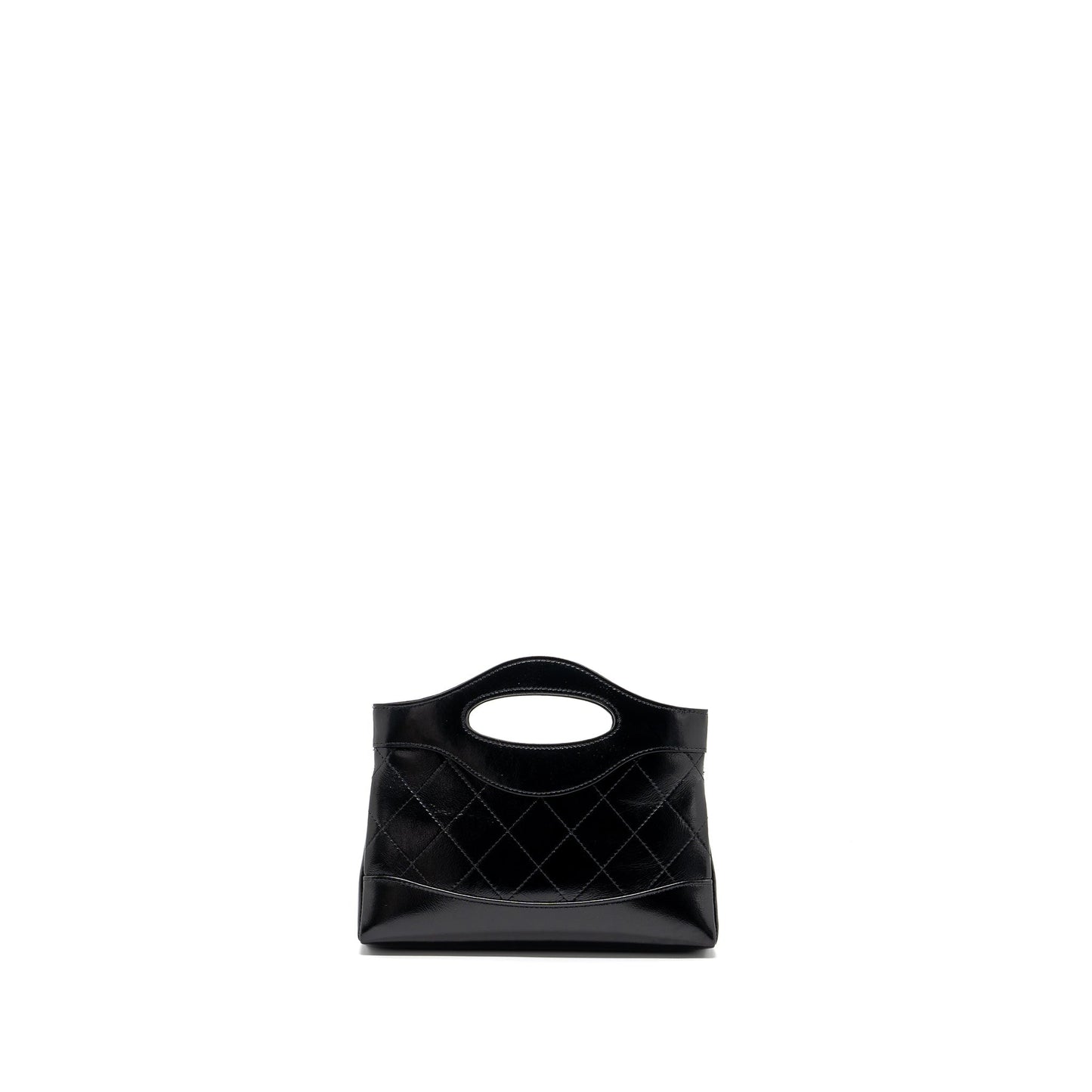 Chanel 24C mini 31 clutch with chain shiny calfskin black L (microchip)