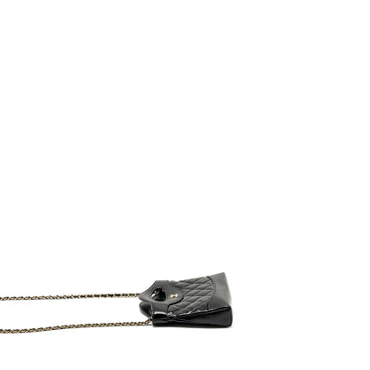 CHANEL 24S Mini 31 Clutch with Chain Shiny Lambskin Black L (microchip)