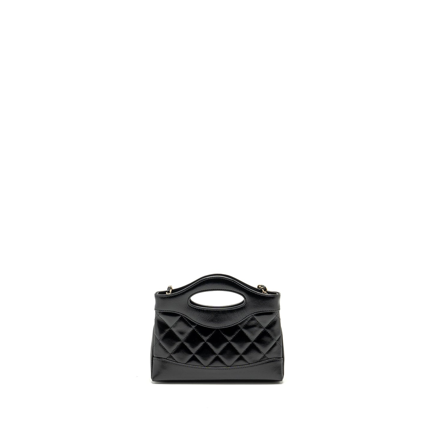 CHANEL 24S Mini 31 Clutch with Chain Shiny Lambskin Black L (microchip)