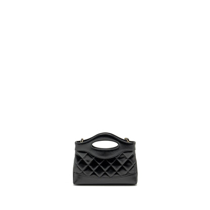 CHANEL 24S Mini 31 Clutch with Chain Shiny Lambskin Black L (microchip)