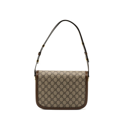 Gucci Horsebit 1955 Shoulder Bag GG Supreme Canvas/ Leather Brown