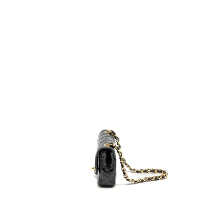 Chanel 24b Giant Chain Flap Shoulder Bag Lambskin Black  (Microchip)