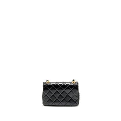 Chanel 24b Giant Chain Flap Shoulder Bag Lambskin Black  (Microchip)