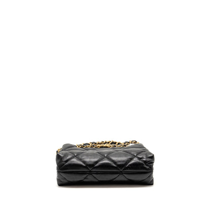 Chanel quilted double chain shoulder bag Lambskin black  (micochip)