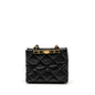 Chanel quilted double chain shoulder bag Lambskin black  (micochip)