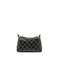 Chanel vintage quilted zip shoulder bag calfskin black