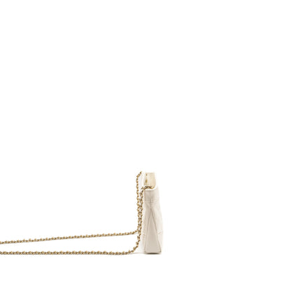 Chanel Mini 31 Clutch with  Chain Shiny Calfskin White L (Microchip)