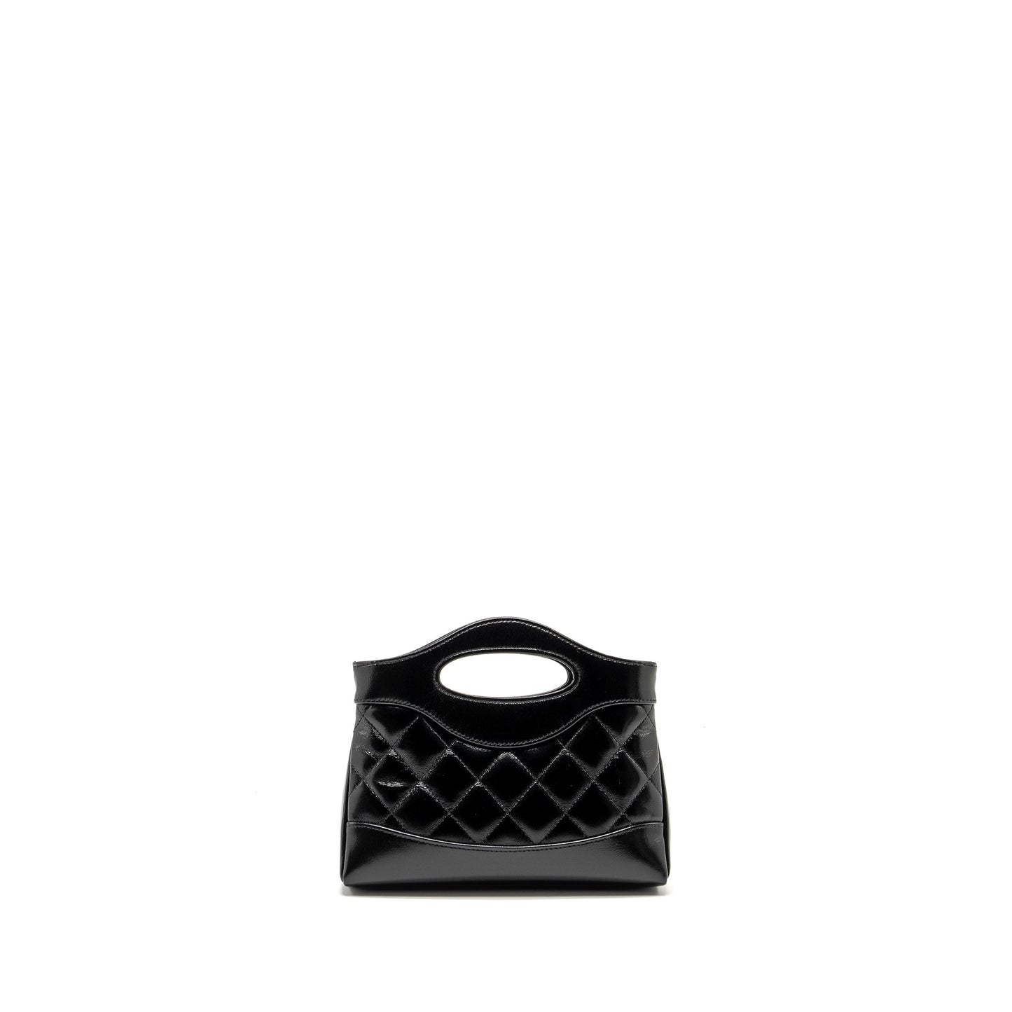 Chanel Mini 31 Clutch With Chain Shiny Calfskin Black L (Microchip)