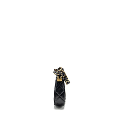 Chanel 23k Hobo Shoulder Bag Calfskin Black  (microchip)