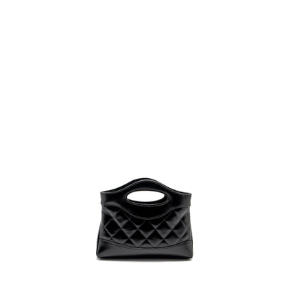 Chanel Mini 31 Clutch with Chain Shiny Lambskin Black L (Microchip)