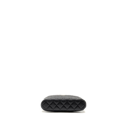 Chanel Classic CC Clutch with Chain Caviar Black L (Microchip)