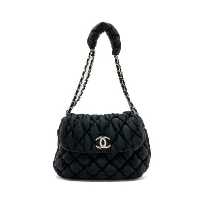 Chanel quilted flap shoulder bag nylon black