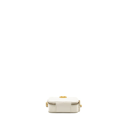 Chanel Boy Chain Clutch Caviar White  (Microchip)