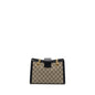 Gucci small GG padlock shoulder bag GG supreme canvas black