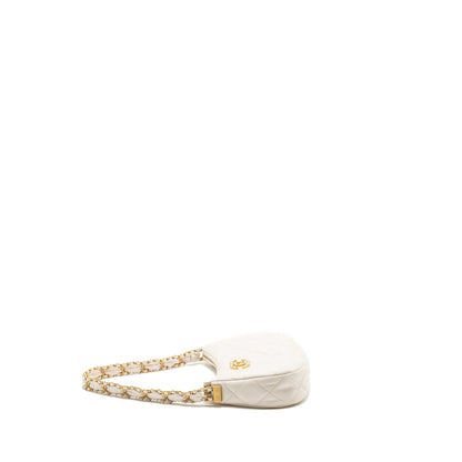 Chanel 23K Hobo Shoulder Bag Calfskin White  (Microchip)