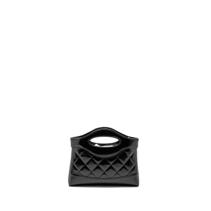 Chanel Mini 31 Clutch with Chain Shiny Calfskin Black L (Microchip)