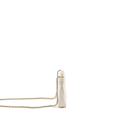 Chanel Mini 31 Clutch With Chain Shiny Lambskin White L (microchip)