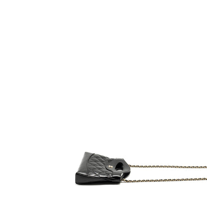 Chanel mini 31 Clutch with Chain Shiny Calfskin Black L (Microchip)