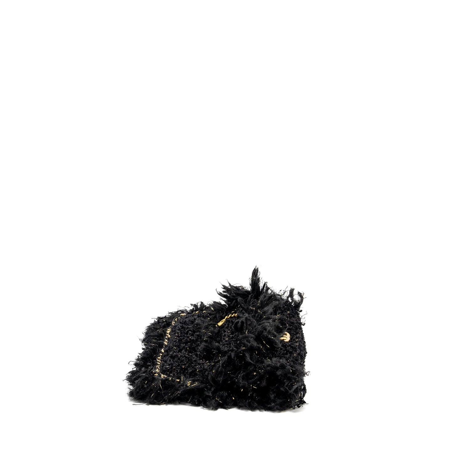 Chanel Fringe Paris Cosmopolite Clutch Tweed Black