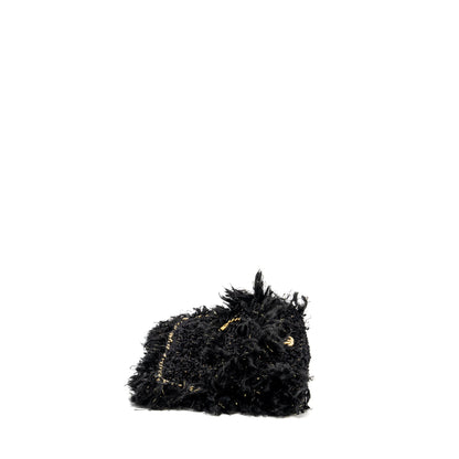 Chanel Fringe Paris Cosmopolite Clutch Tweed Black