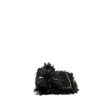 Chanel Fringe Paris Cosmopolite Clutch Tweed Black