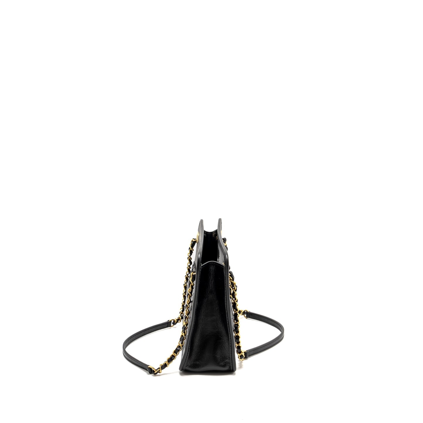 Chanel 23S Clutch Bag With Chain Calfskin Black Brush  (microchip)