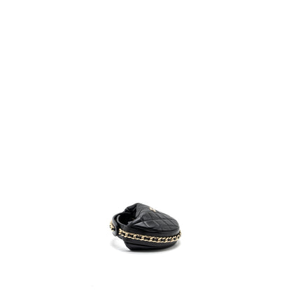 Chanel 23C round Clutch lambskin black  (microchip)