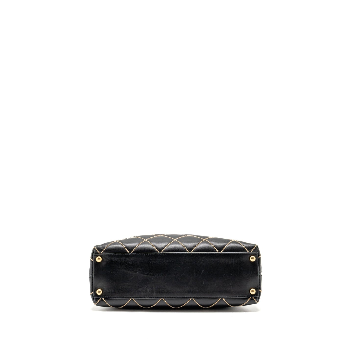 Chanel Vintage Wild Stitch Shoulder Bag Calfskin Black