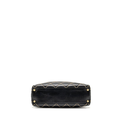 Chanel Vintage Wild Stitch Shoulder Bag Calfskin Black