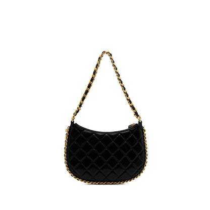 Chanel 23b Hobo Shoulder Bag Lambskin Black Brushed (Microchip)