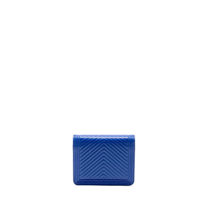 Chanel Boy Clutch with Chain  Chervon Lambskin Blue