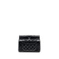 Chanel 23A classic flap clutch shiny calfskin black L (microchip)
