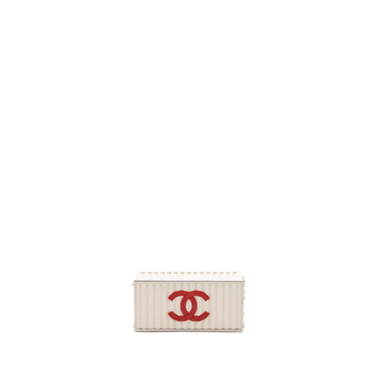 Chanel Paris-Hamburg runway container clutch bag white / black / red