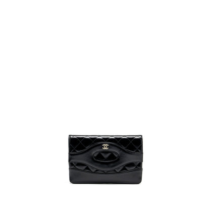 Chanel 24S Mini 31 Clutch Shiny lambskin Black L (Microchip)