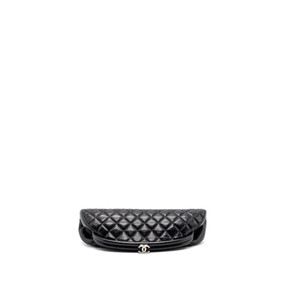 Chanel timeless kiss lock clutch evening bag lambskin Black